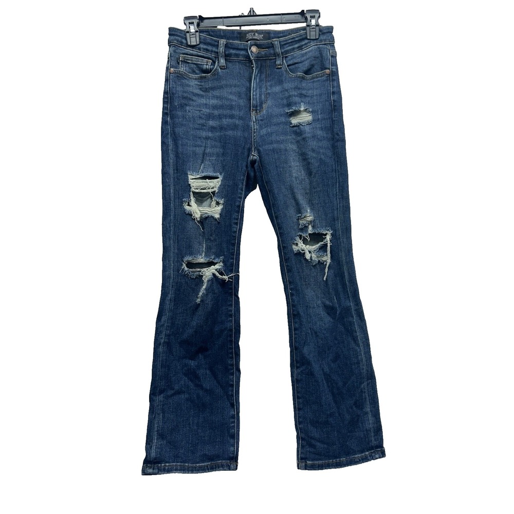 Judy Blue Los Angeles Women's 5/27 Distressed Straight Leg Denim Jeans (E7)